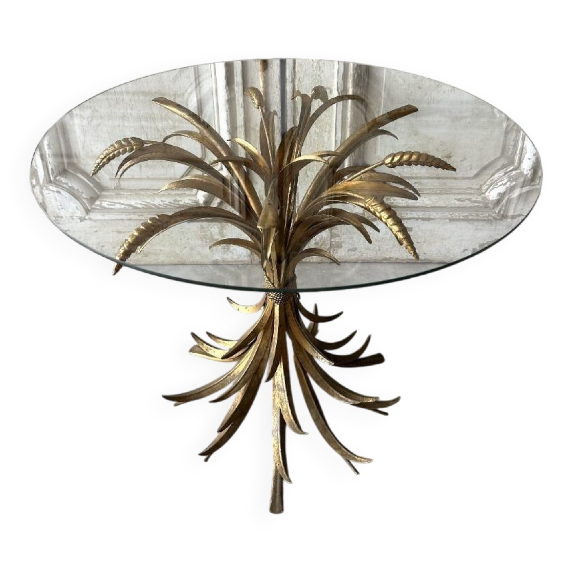 Small golden metal table circa 1960-70