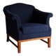 Navy boucle lounge chair | Sweden | 1940s