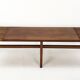 Bench in walnut and teak with brass feet, italy 1950s