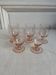 Lot de 5 petits verres à pied rose en cristal