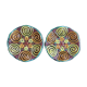 Pair of plates or dishes in Quimper earthenware, HB, René QUILLIVIC
