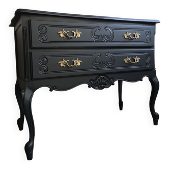 Commode vintage relookée noir