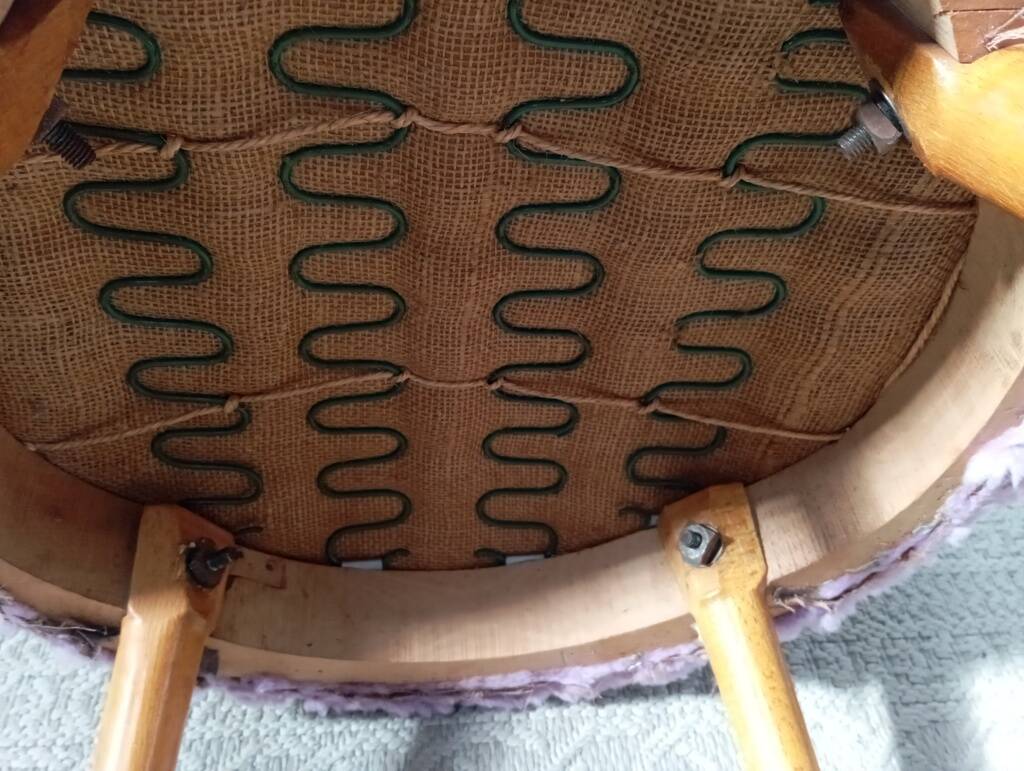 Lilac furry chair from the 50s