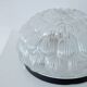 Vintage round glass ceiling light in the shape of a flower, 1970s.