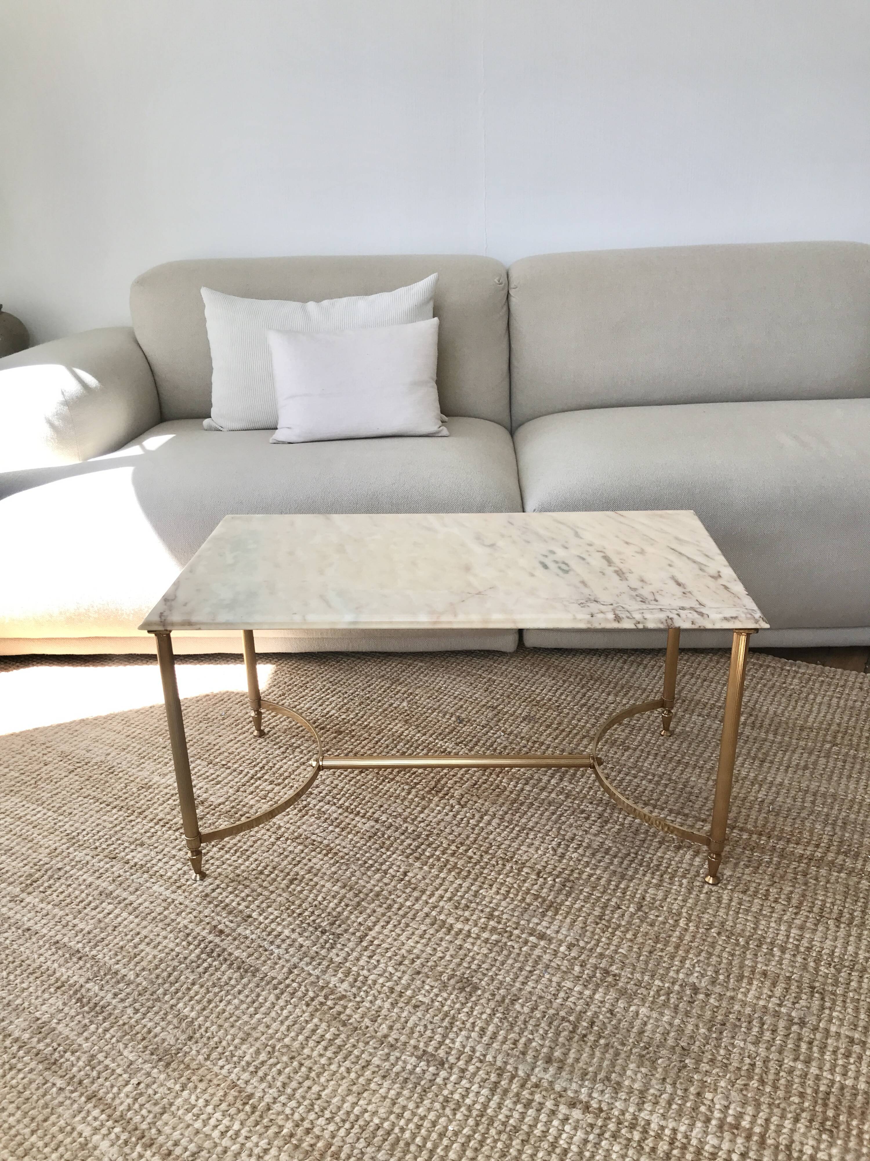 Brass and marble coffee table
