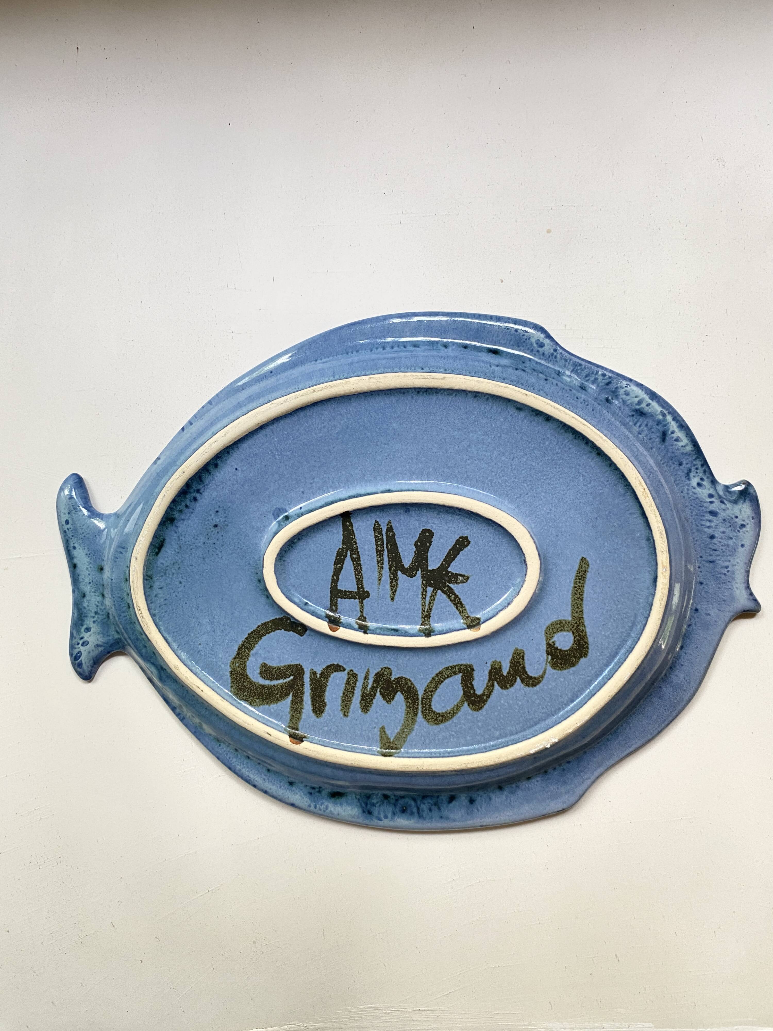Grimaud ceramic dish, fish shape