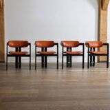 Ensemble de 4 chaises Pamplona par Augusto Savini pour Pozzi, Italie, années 1960