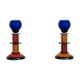 Pair of bedside lamps 1980 blue glass