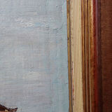 Large painting "Villa Camille" from the 1940s-60s, oil on canvas signed M. Lesoll.