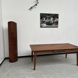 Teak farmhouse table with spindle legs