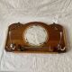 Art Deco wooden wall coat rack with round central mirror