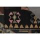 70's Brown Turkish Oushak Handmade Wool Geometric Motif Runner Rug 123x293