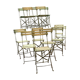 Lot de 40 chaises pliantes en fer et lame de bois XX siècle
