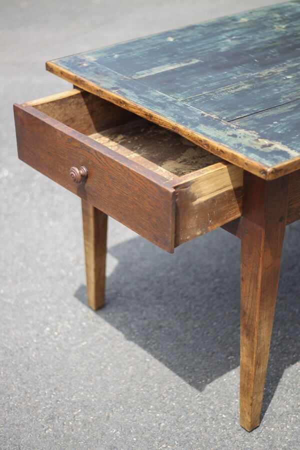 Table de ferme et ses 2 bancs, table de salon, table bois avec paire de bancs bois