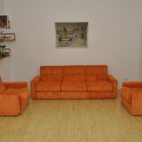 Orange corduroy modular sofa, 1970s.