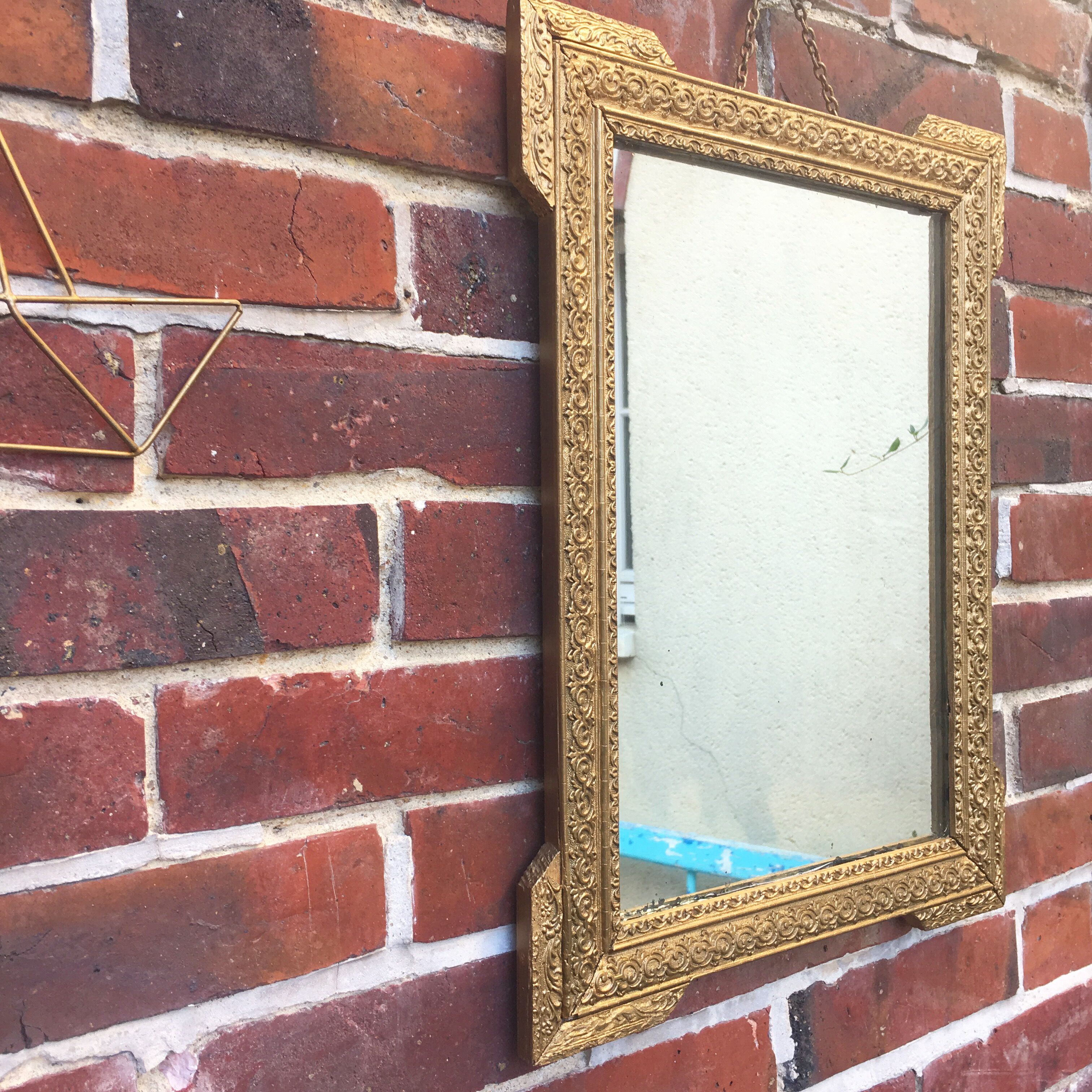 Miroir ancien cadre en bois doré 48x37cm