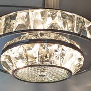 Lustre soucoupe en cristal Maison Kinkeldey, Autriche vers 1970