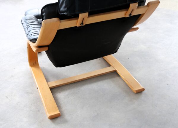 Fauteuil vintage avec ottoman   fauteuil   années 1970   suédois