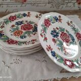 Set of 8 flat plates Sarreguemines model Vence