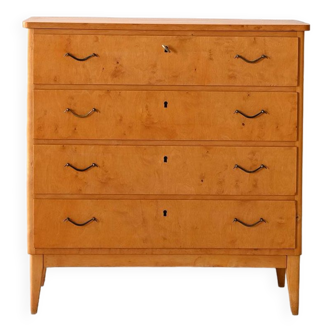 Birch chest of drawers produced in the 1960s