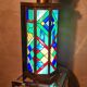 Lampe vitrail, art deco ecadrement laiton, 60x30