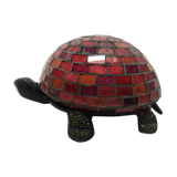 Glass turtle lamp mosaic cast iron Red watch