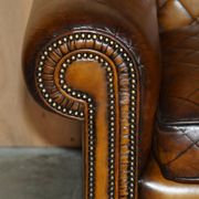 Mustang Leather Art Deco Style Sofa Fully Restored