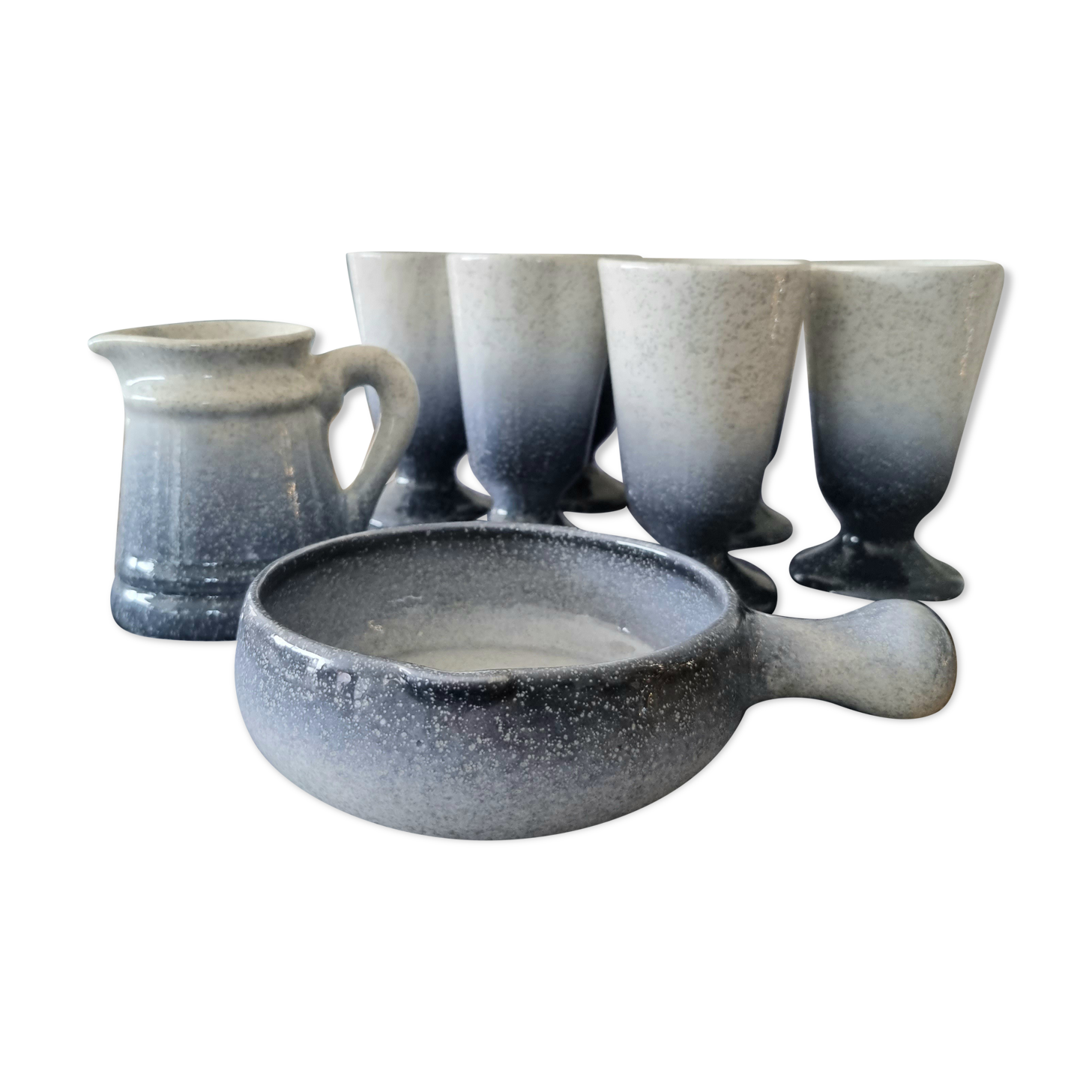 Blue sandstone coffee set
