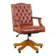 Height-adjustable leather English-style chesterfield office chair