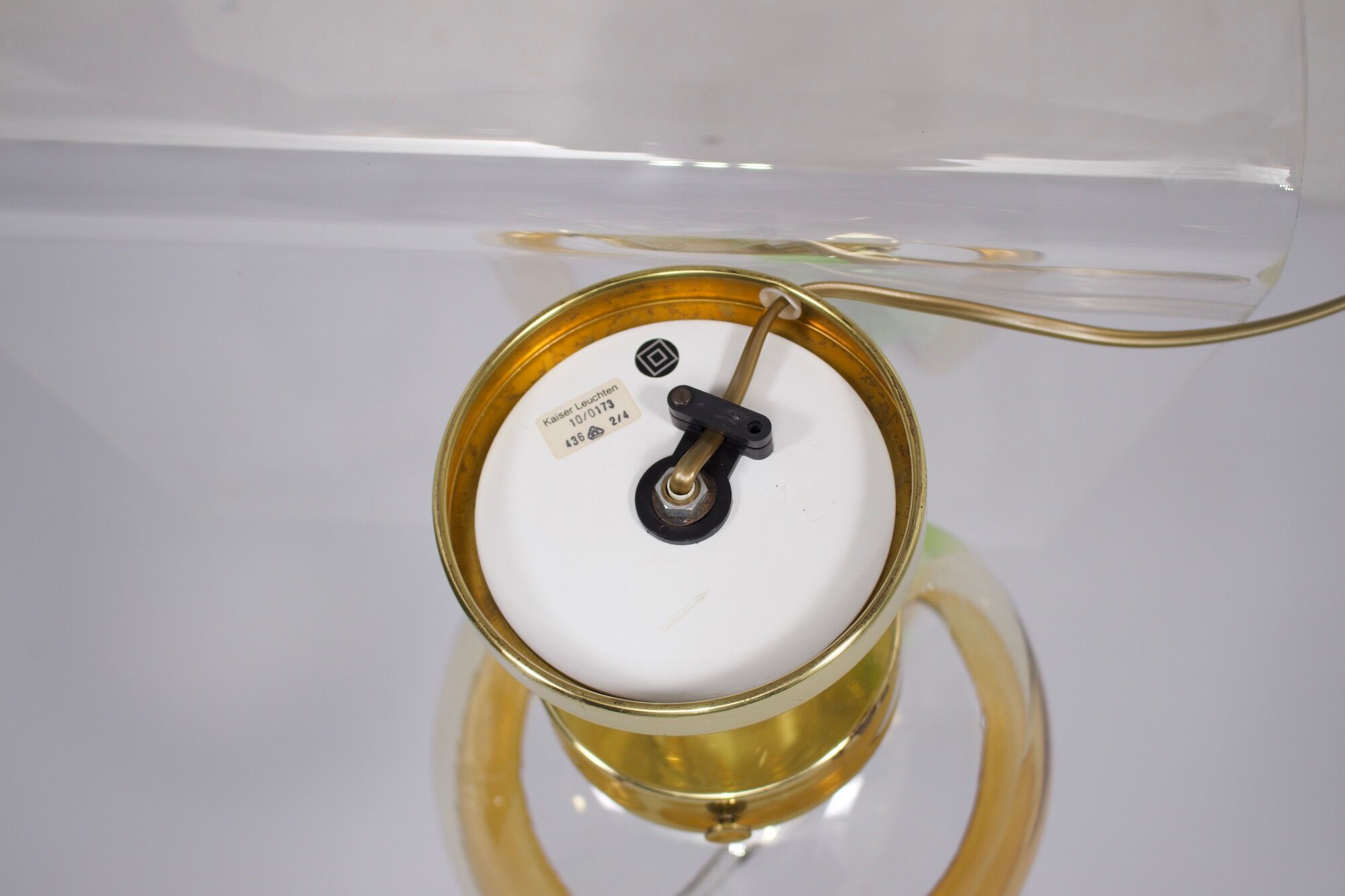 Lamp Kaiser brass glass & amber