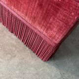 Vintage pouf in red fabric