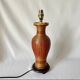 Vintage 1970s Chinese lamp base in woven bamboo on a porcelain vase