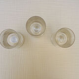 3 anciens verres à pied en verre transparent
