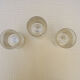 3 old transparent glass foot glasses