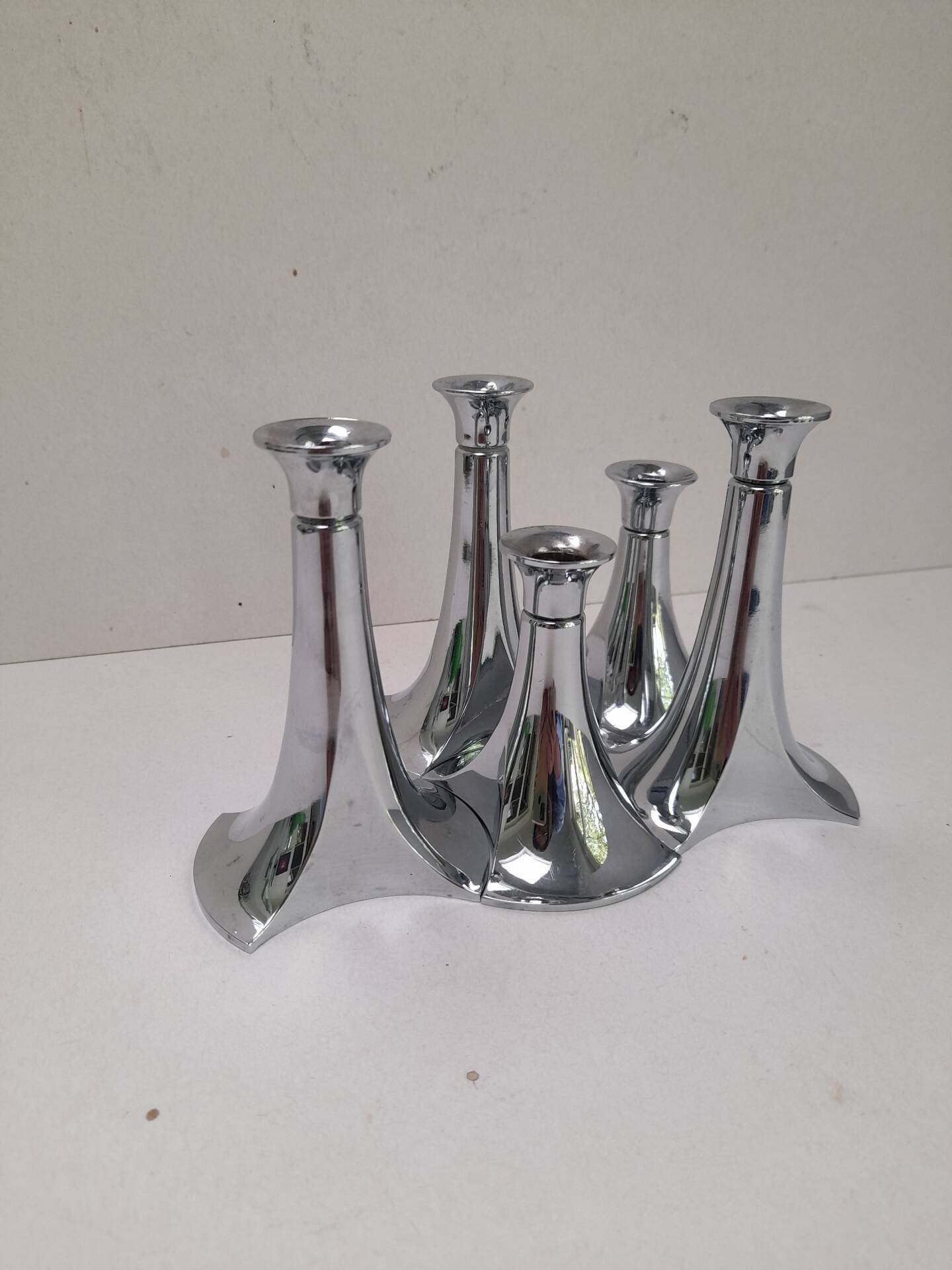 Set of 5 modular chrome candle holders WMF