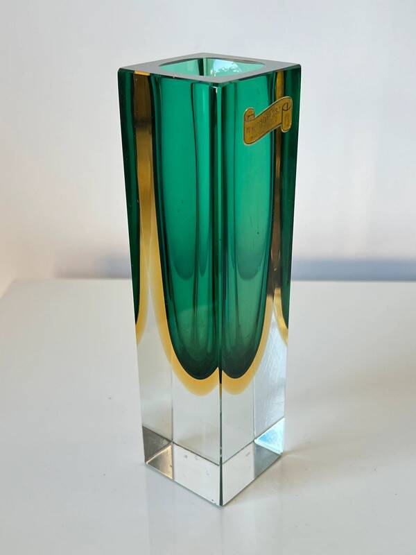 Vase sommerso en verre soufflé murano vintage - made in italy