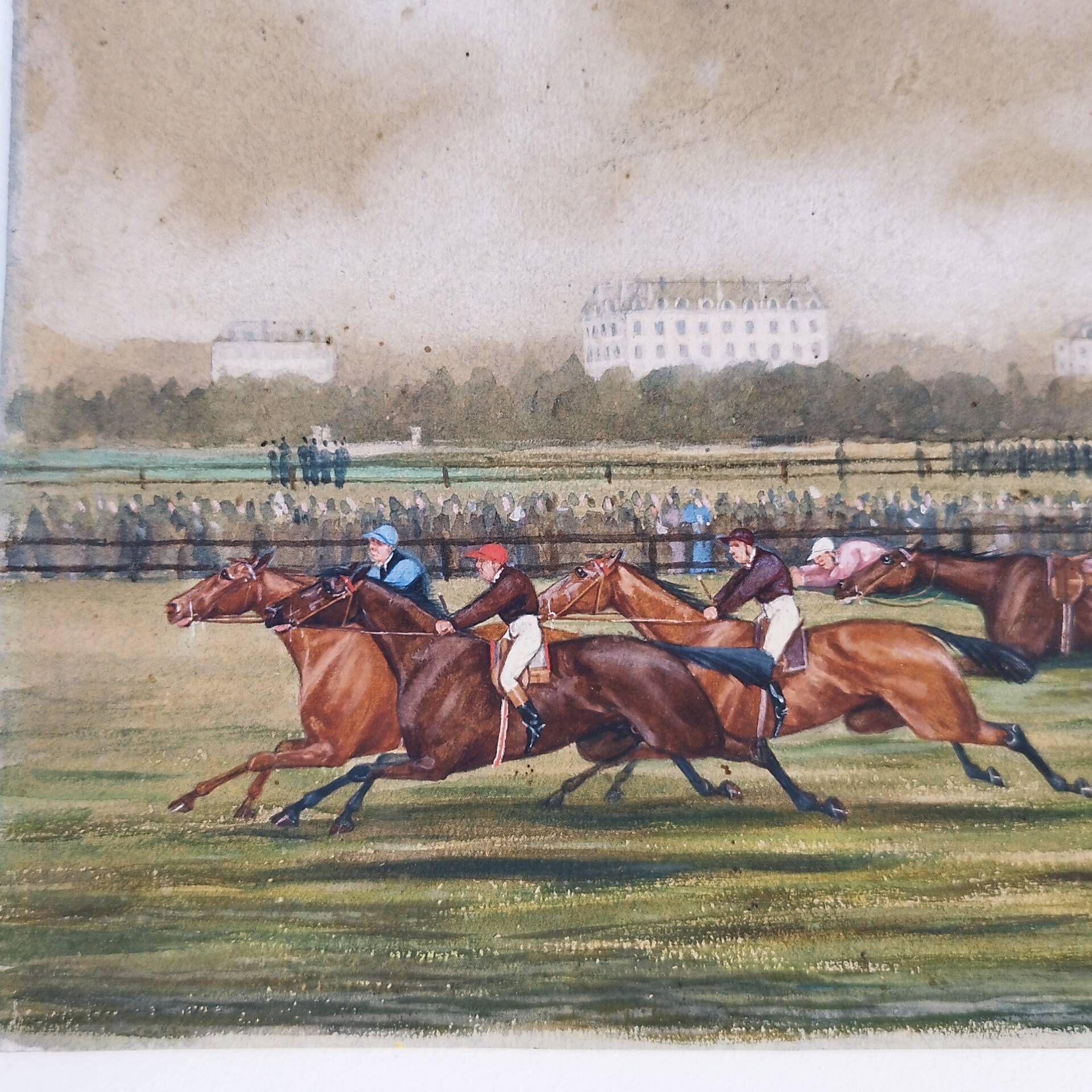 Horse racing gouache painting John Grant