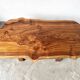 Table basse brutaliste en noyer massif, plateau slab live edge, France
