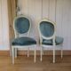 Pair of Louis XVI style medallion back chairs