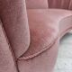 1970s, Danish 2-seater curved sofa, original salmon pink furniture velour.