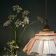 suspension vintage Art Deco lampshade in frosted pink glass