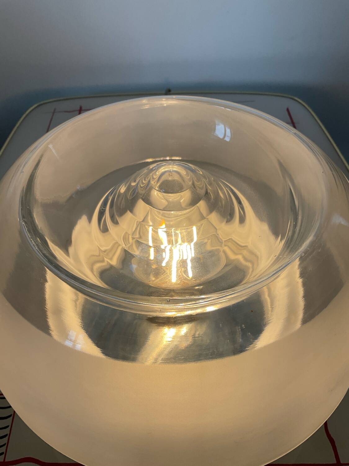 Peill & Putzler Space Age wall lamp in glass and chrome-plated metal