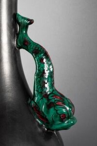 Important fish vase by the Vallauris Manufacture