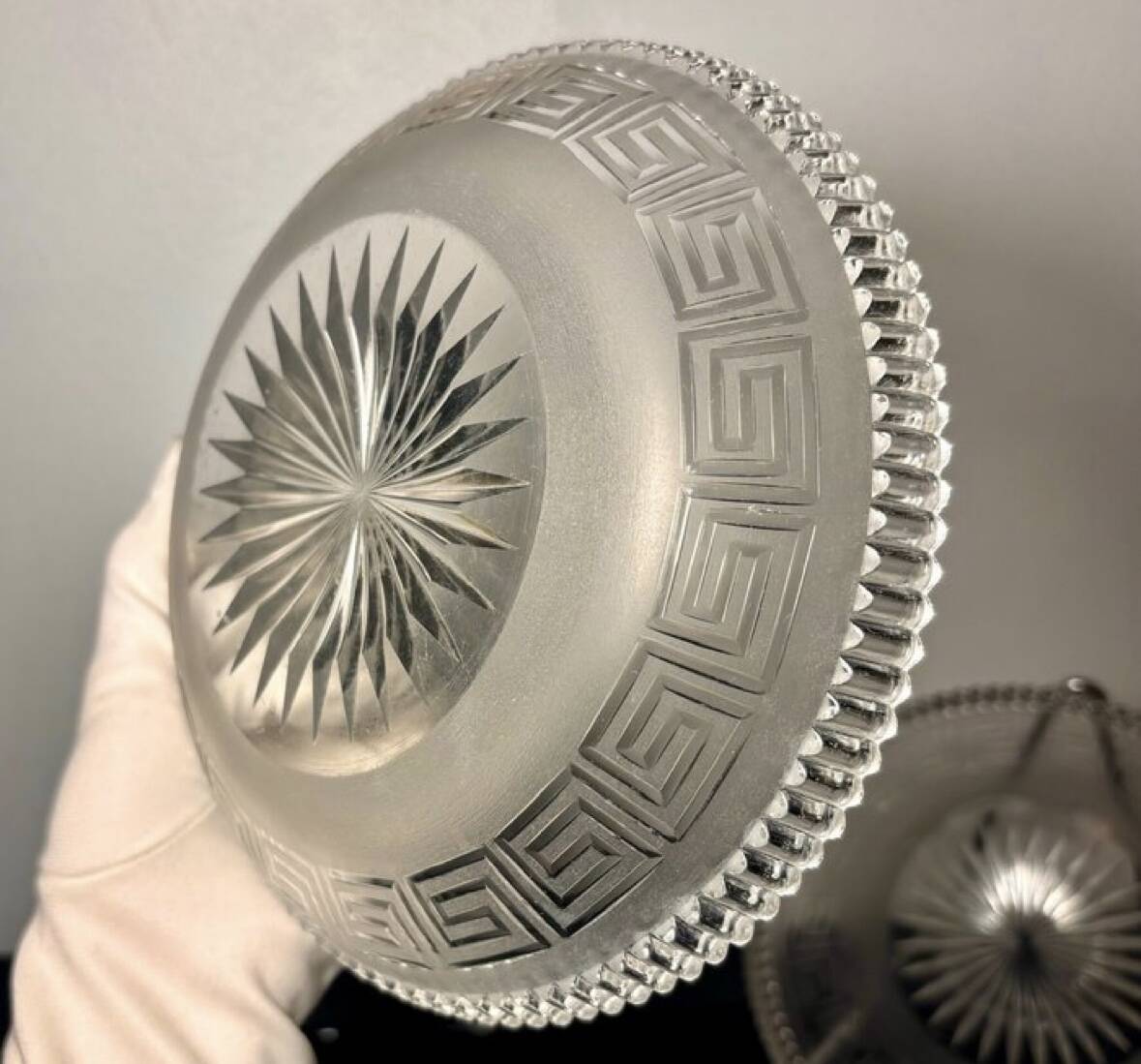 4 Baccarat plates in Greek key pattern 19th century