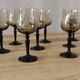 11 verres apéritifs torsadé fumé à pieds noir Arcoroc