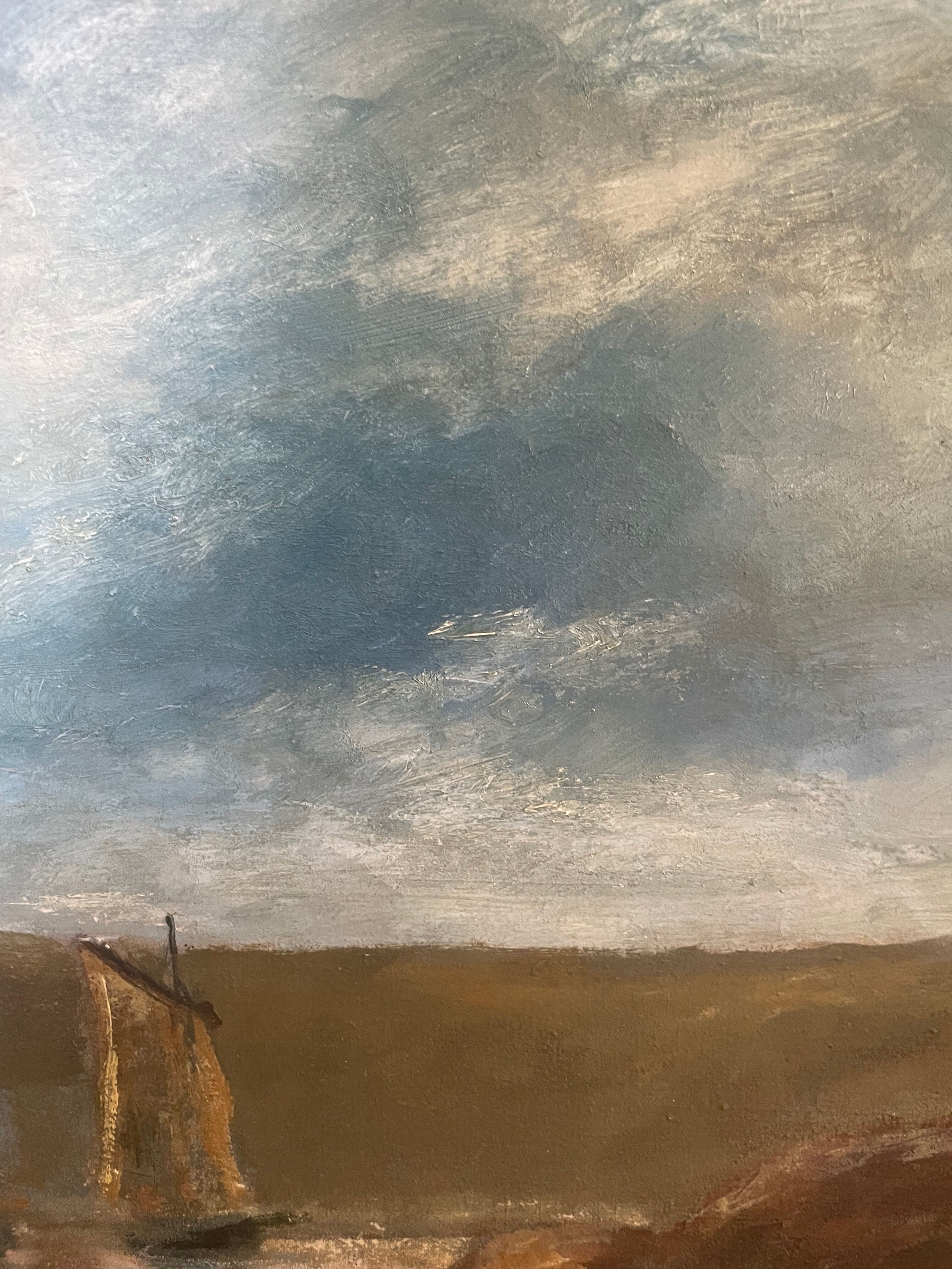 Old painting Max Erich Nicolas XXth Marine