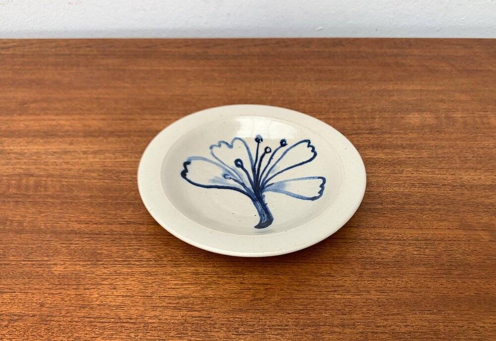 Mid-Century Studio Pottery Plate Bowl from Wallakra, Sweden, 1960s