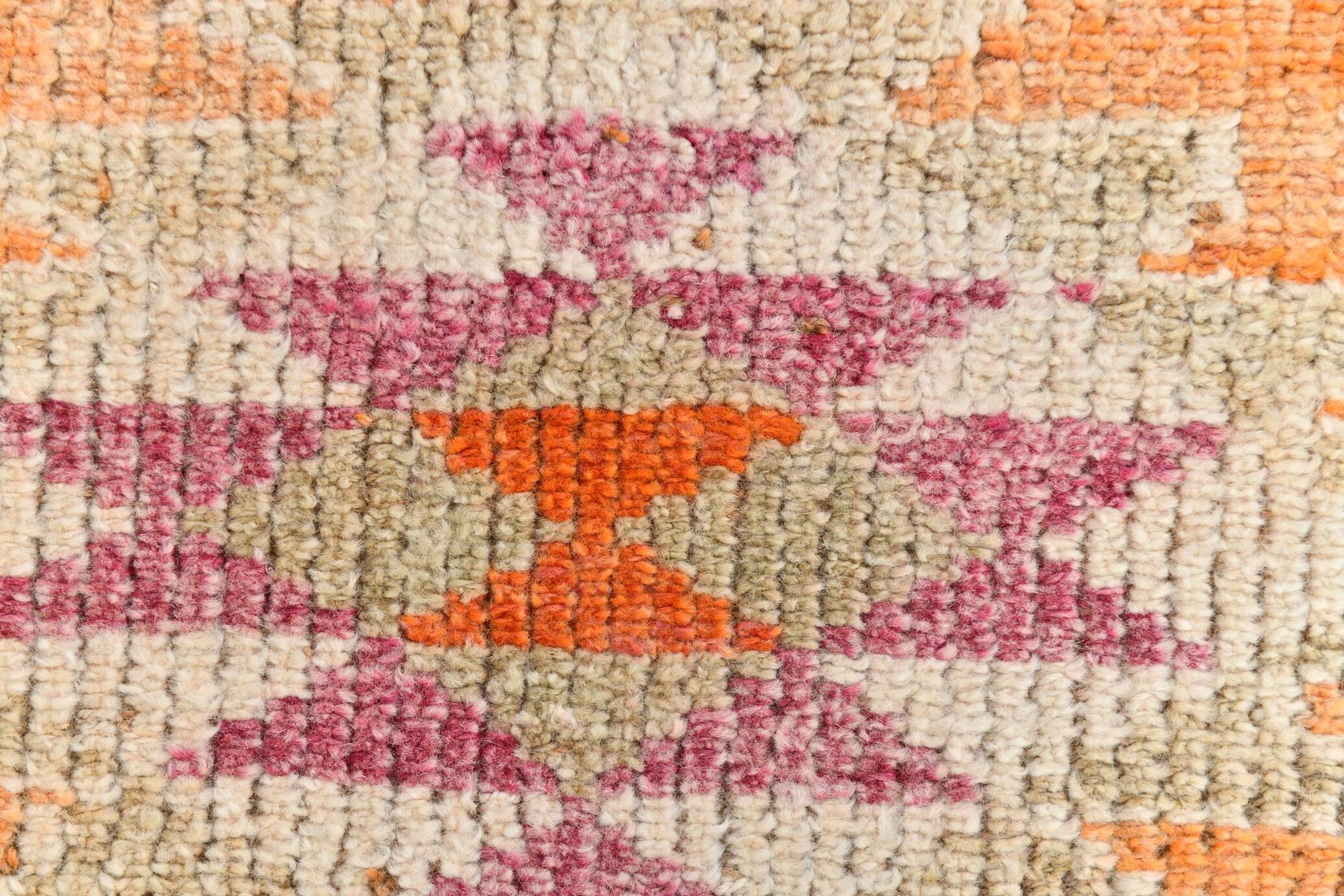 3x12 Soft Orange & Pink Handwoven Geometric Pattern Turkish Runner,87x352Cm