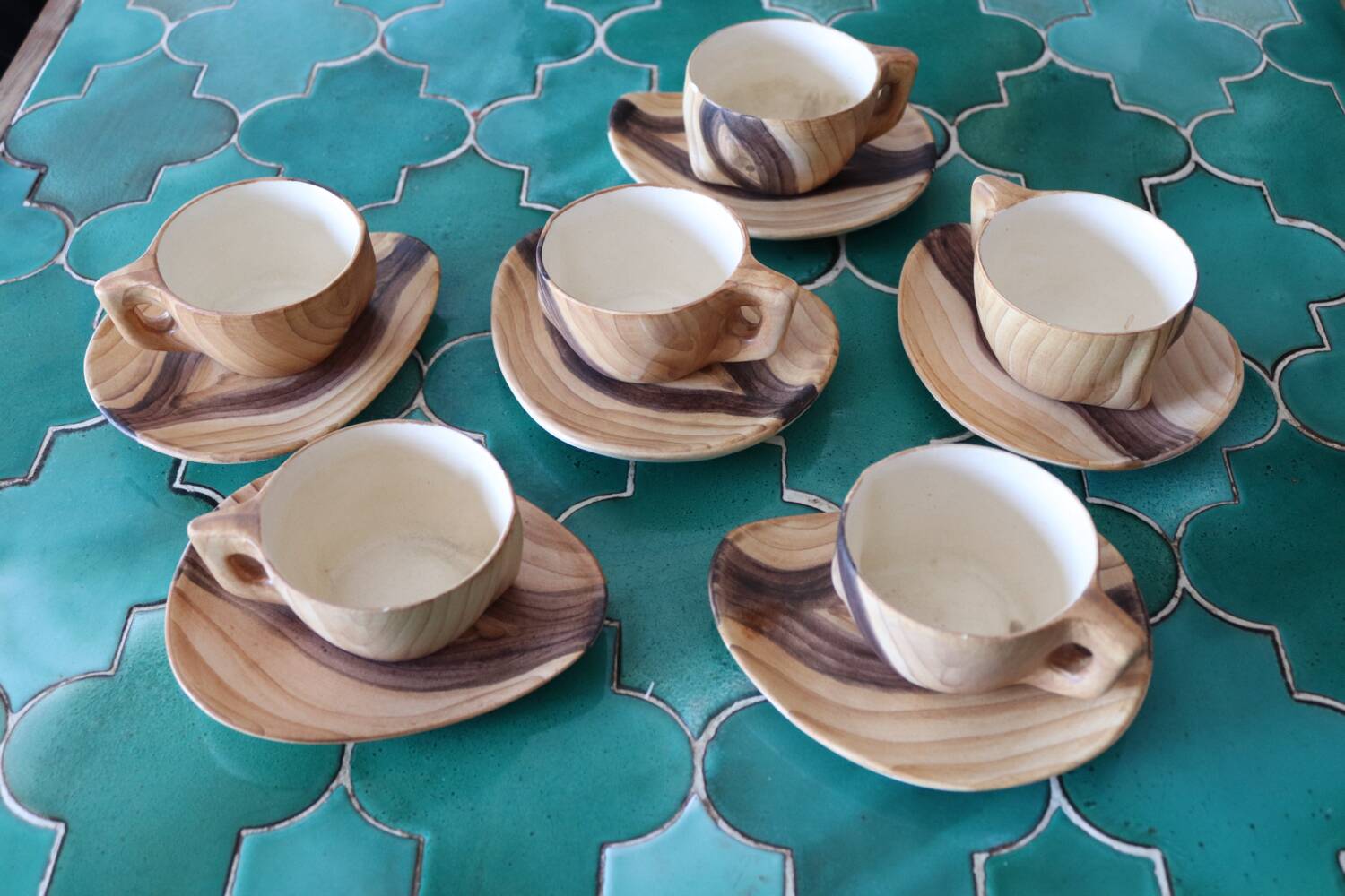 Service à café – 6 tasses et soucoupes Grand Jean Jourdan, Vallaur