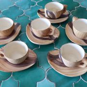 Coffee service – 6 cups and saucers Grand Jean Jourdan, Vallaur